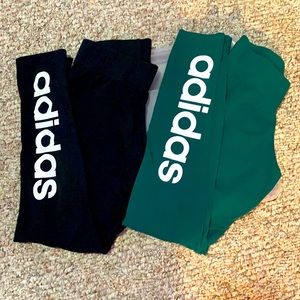 2 Pairs Adidas Linear Leggings LIKE NEW!